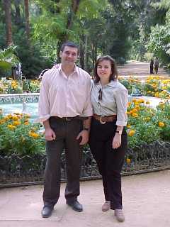 Mi novia y yo en el Maravilloso Parque de Maria Luisa de Sevilla